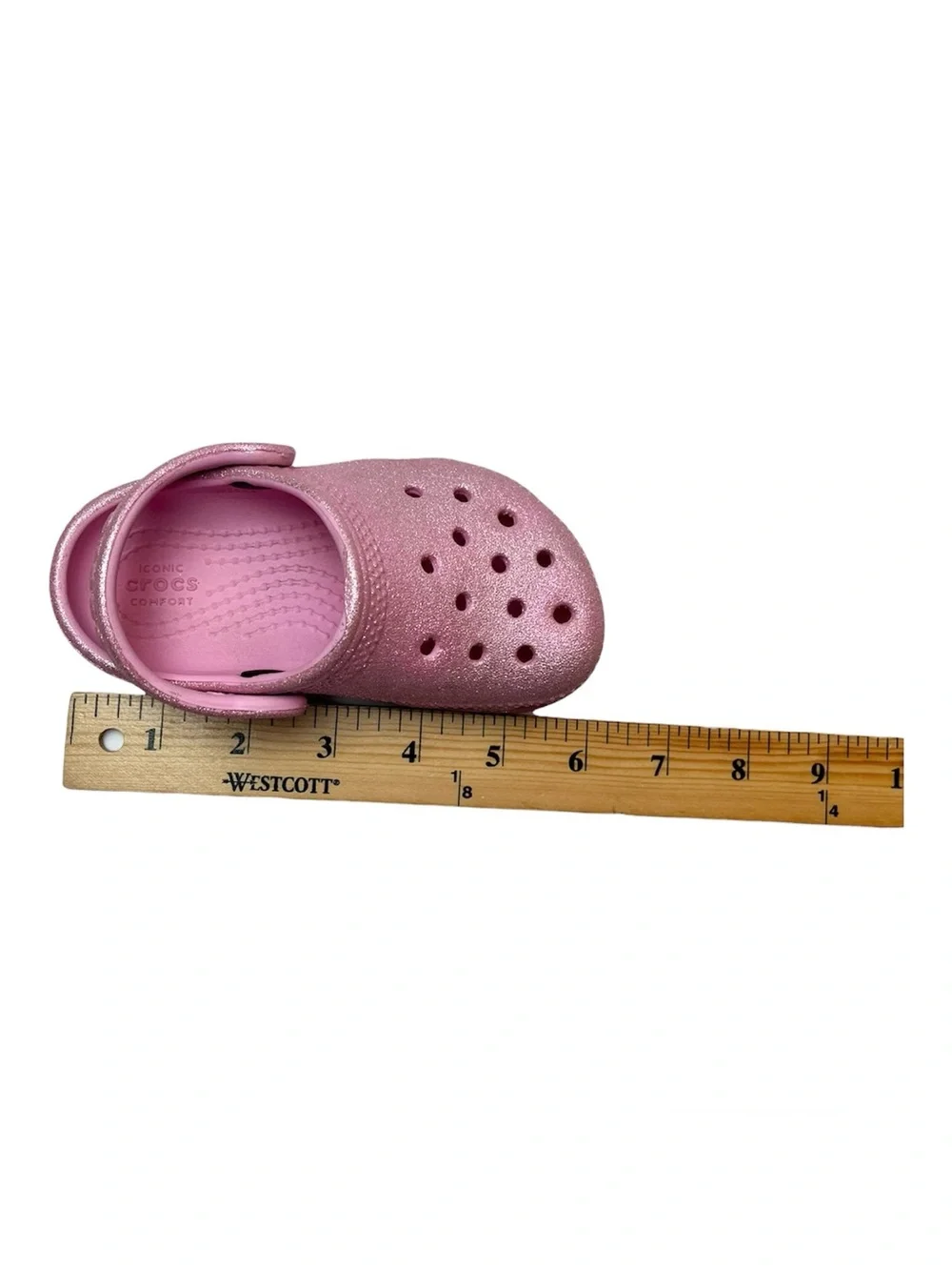 Crocs Kids Classic Pink Glitter Clogs Size C6